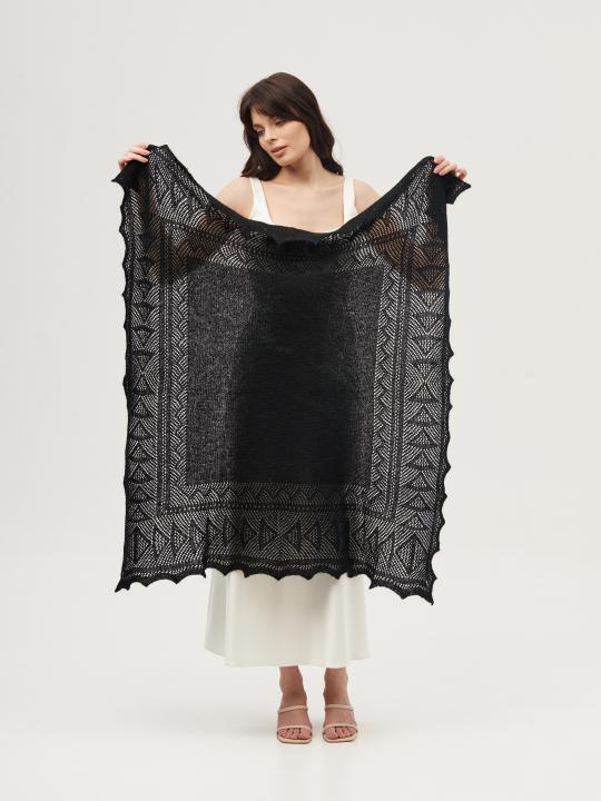 Black Warm Down Shawl