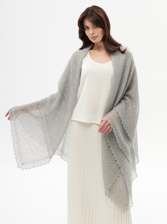 Gray Premium Down & Silk Shawl