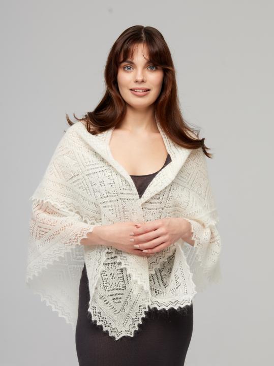 White Warm Down Shawl