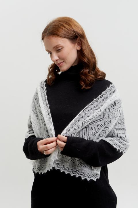 White Lace Down Stole