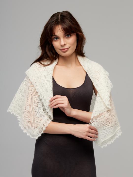 White Warm Down Shawl (100 × 100 cm)