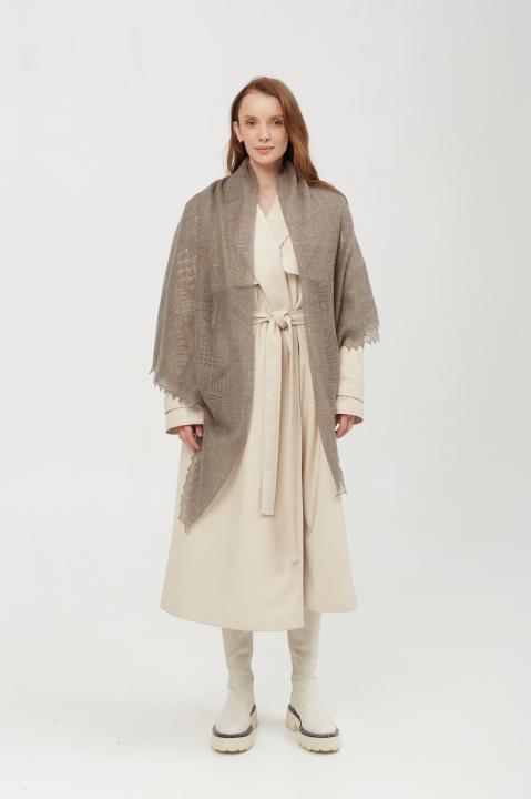 Gray Lace Down Shawl