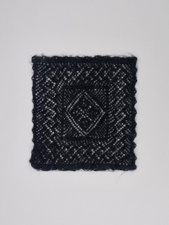 Black Lace Down Souvenir Shawl (15 × 15 cm)