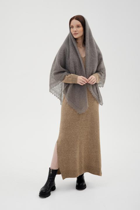 Gray Down Shawl