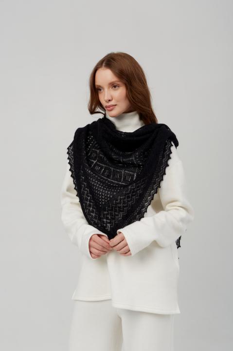 Black Triangle Down Shawl