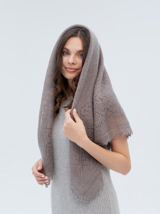 Gray Down Shawl