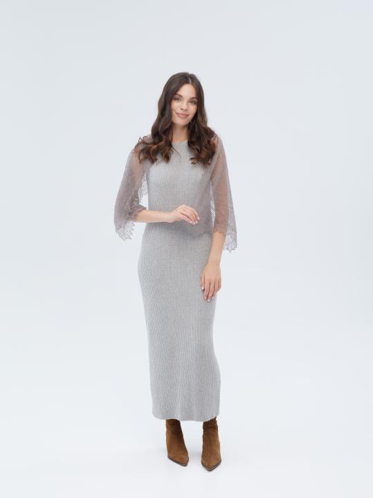 Gray Lace Down Shawl