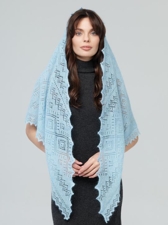 Sky Blue Triangle Down Shawl