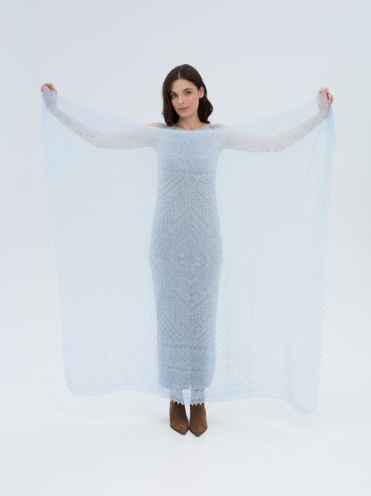Sky Blue Lace Down Shawl