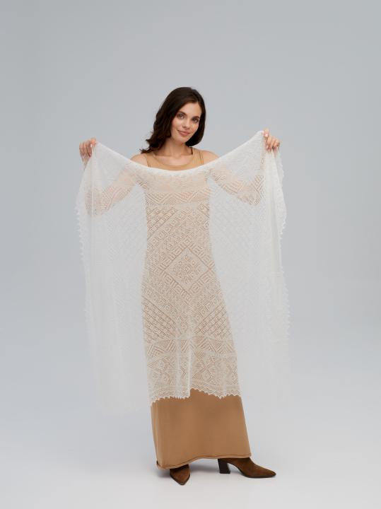 White Lace Down Shawl