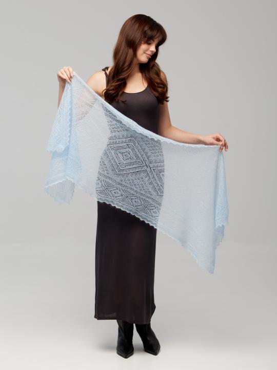 Sky Blue Lace Down Shawl