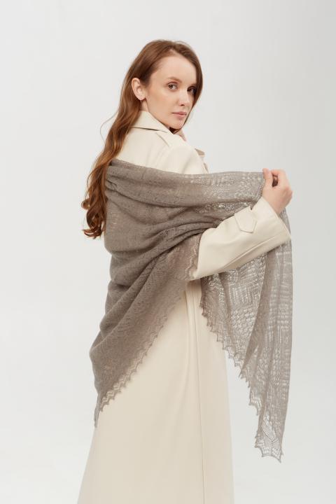 Gray Lace Down Shawl