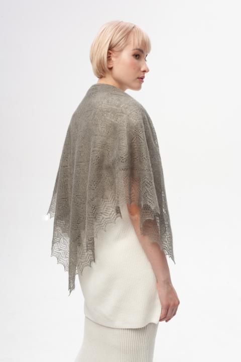 Premium Gray Lace Down Shawl