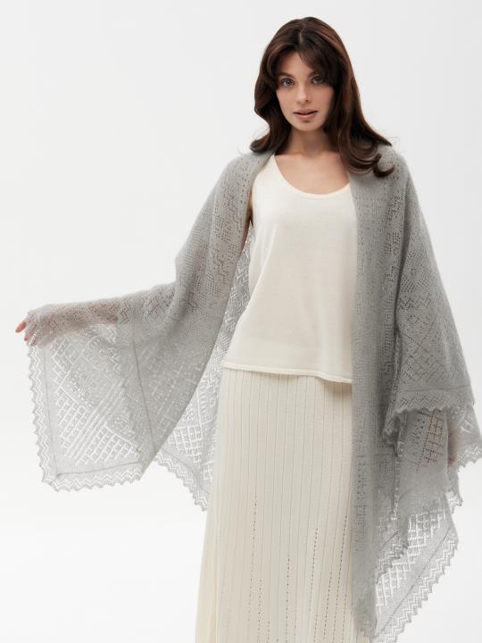 Gray Premium Down & Silk Shawl
