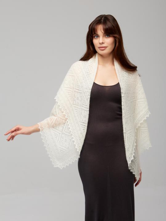 White Warm Down Shawl