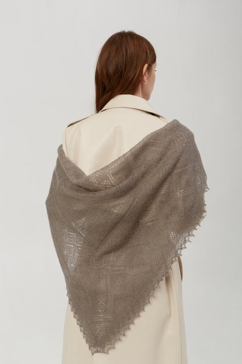 Gray Lace Down Shawl