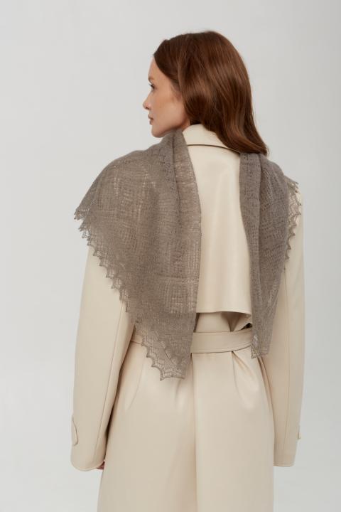 Gray Lace Down Shawl (80 × 80 cm)