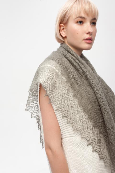 Premium Gray Lace Down Shawl