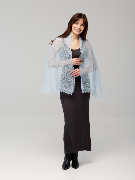 Sky Blue Lace Down Shawl