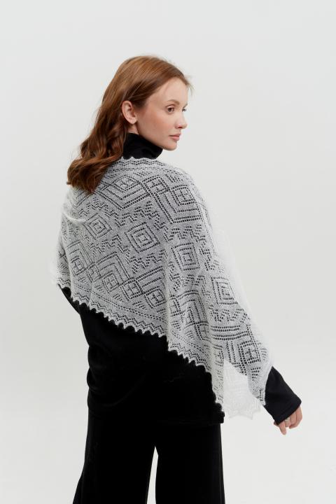 White Lace Down Stole