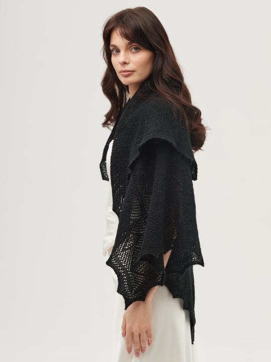 Black Warm Down Shawl