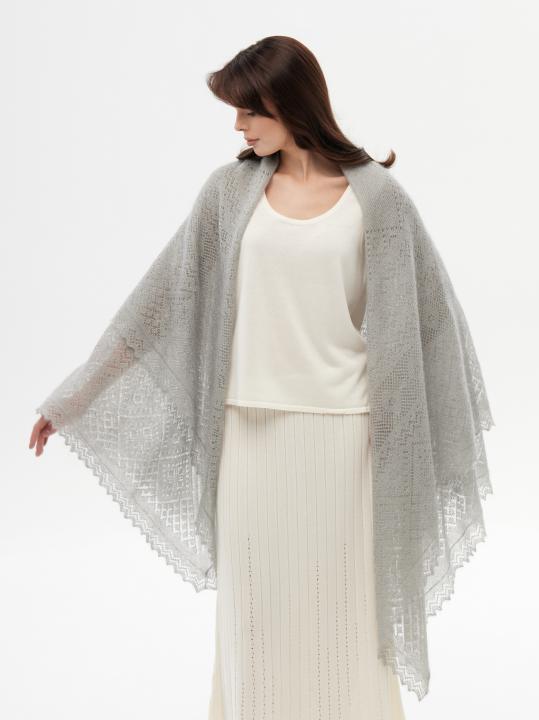 Gray Premium Down & Silk Shawl