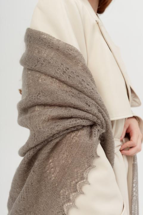 Gray Lace Down Shawl