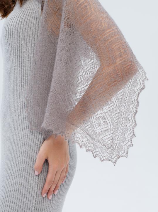 Gray Lace Down Shawl
