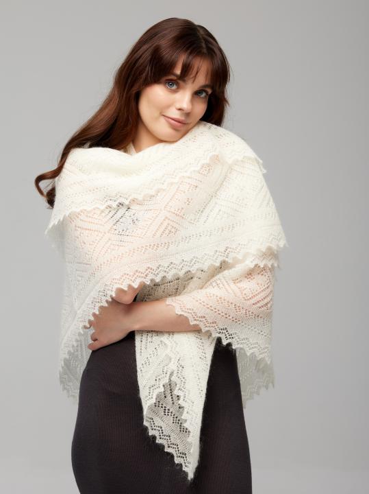 White Warm Down Shawl