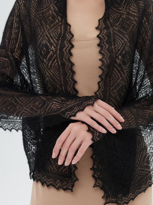 Black Lace Down Stole