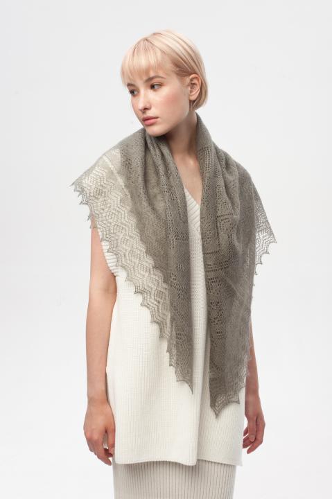 Premium Gray Lace Down Shawl