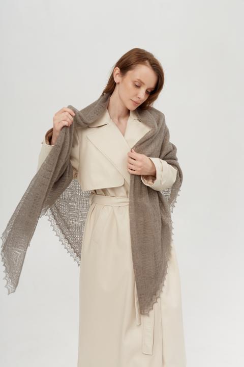 Gray Lace Down Shawl