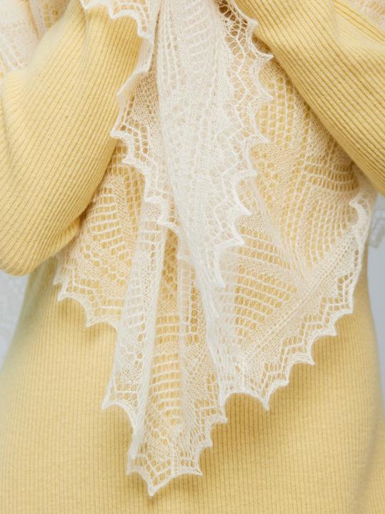 Ecru Lace Down Shawl (100 × 100 cm)