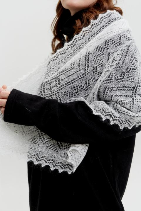 White Lace Down Stole