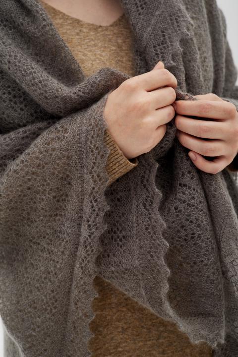Gray Down Shawl