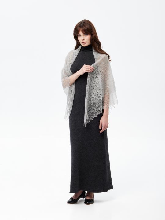 Gray Lace Down Shawl (120 × 120 cm)