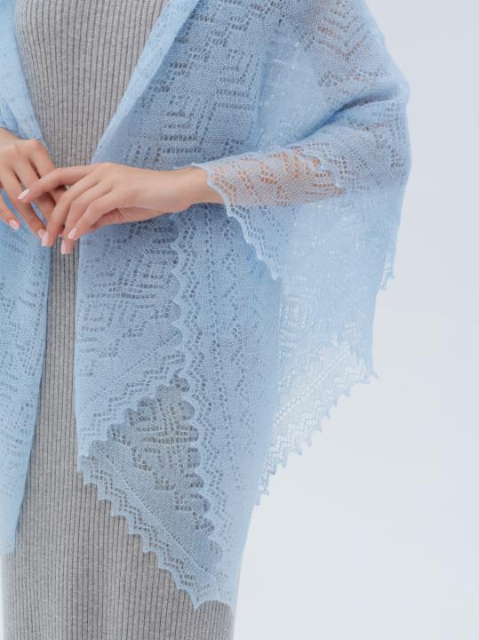 Sky Blue Lace Down Shawl