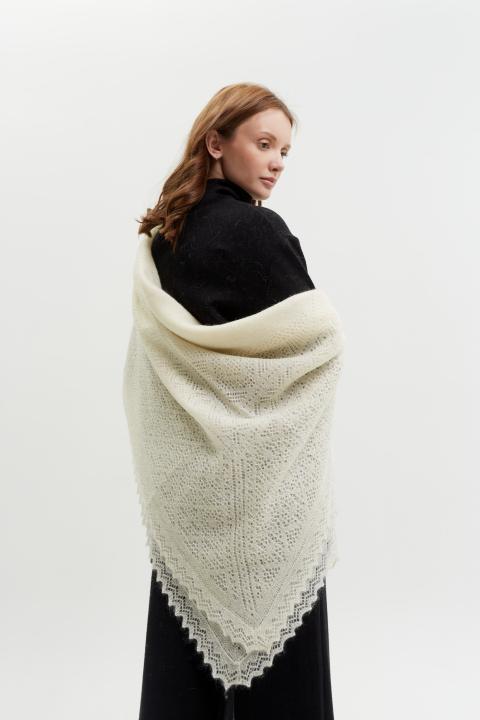 Premium Ecru Down Shawl (130 × 130 cm)