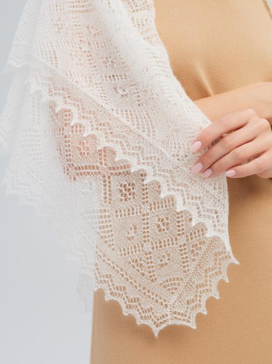 White Lace Down Shawl