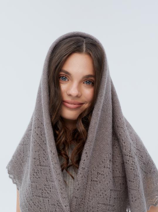 Gray Down Shawl