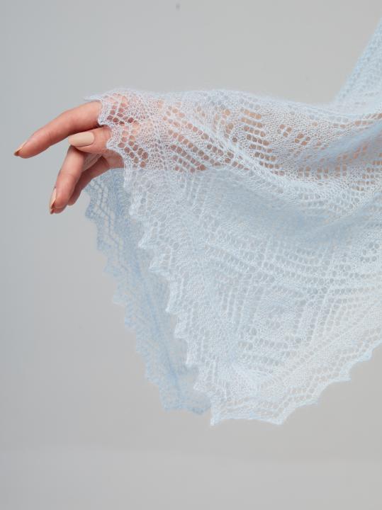 Sky Blue Lace Down Shawl
