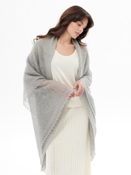 Gray Premium Down & Silk Shawl