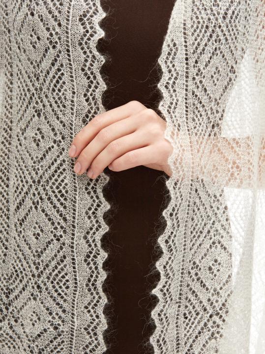 Ecru Lace Down Stole (140 × 60 cm)