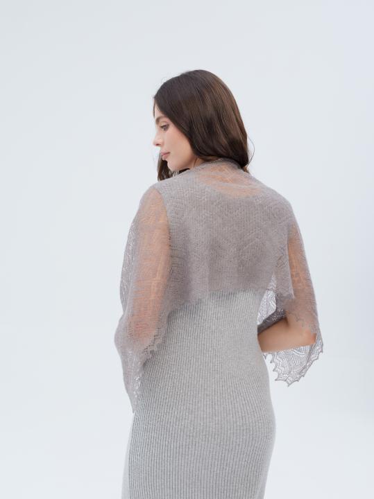 Gray Lace Down Shawl