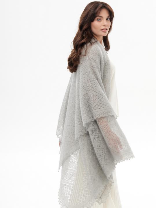Gray Premium Down & Silk Shawl