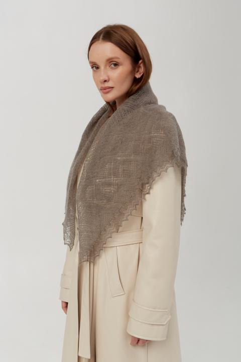 Gray Lace Down Shawl