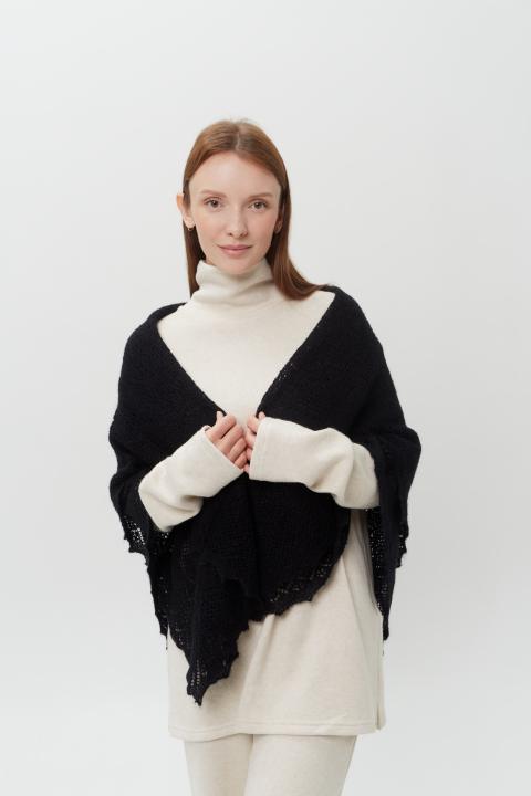 Black Warm Down Shawl