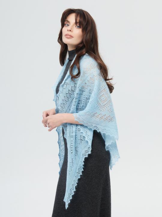 Sky Blue Triangle Down Shawl