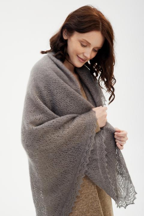 Gray Down Shawl