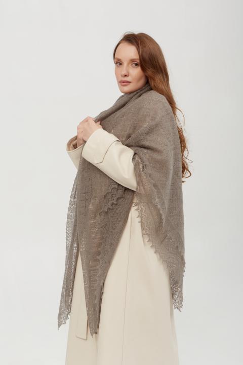 Gray Lace Down Shawl